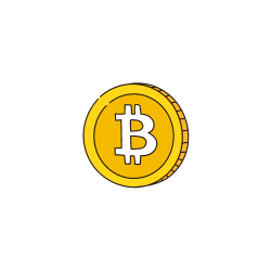 Cartoon bitcoin symbol