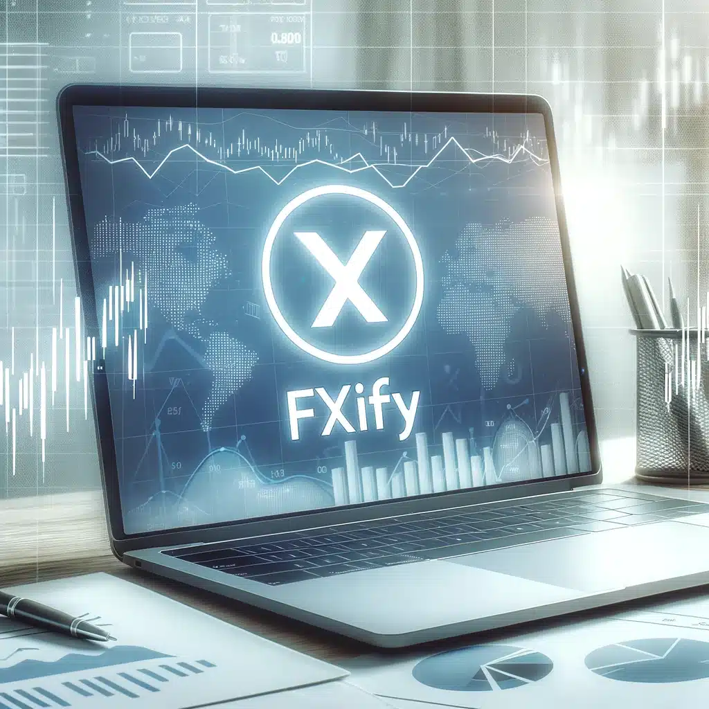 Laptop screen with FXify logo