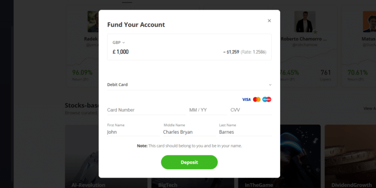 Fund your account screenshot etoro desktop.