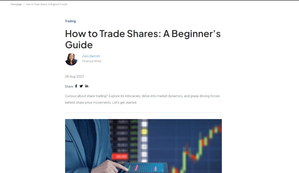 Pepperstone trading interface illustrating the platform's features for beginners, including chart analysis and market overview