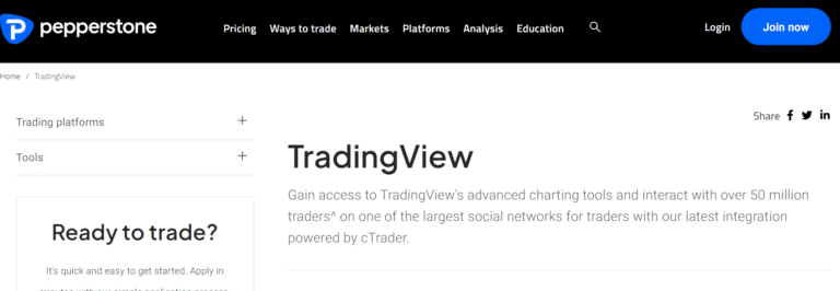 Pepperstone TradingView integration featuring customizable charts and fast trade execution for forex and CFD traders.