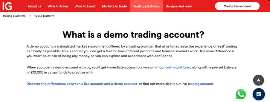 What is a demo trading account? IG explains how demo accounts simulate real trading with virtual funds, helping beginners explore markets without risk.