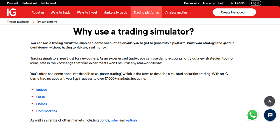 Why use a trading simulator? Explore how IG’s demo account helps beginners practice strategies in a risk-free environment with access to 17,000+ markets.