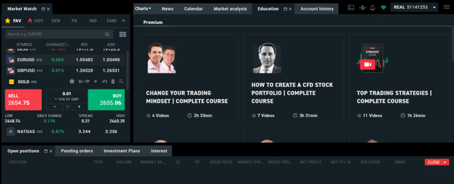 XTB’s xStation platform offering premium trading courses, including mindset coaching, CFD strategies, and top trading techniques for all skill levels.