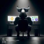 Bullish investor researching platforms like eToro, Kraken, and Coinbase on dual monitors as the best Binance alternatives.